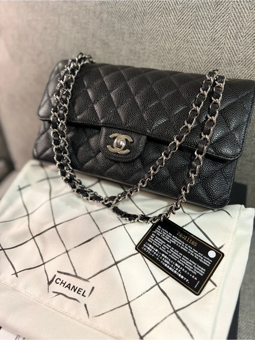 CHANEL Black Medium Double Flap with SHW